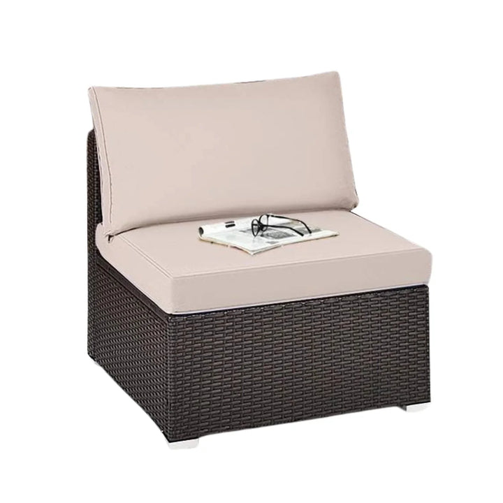 Zaina 2-Piece Outdoor Wicker Armless Sofa