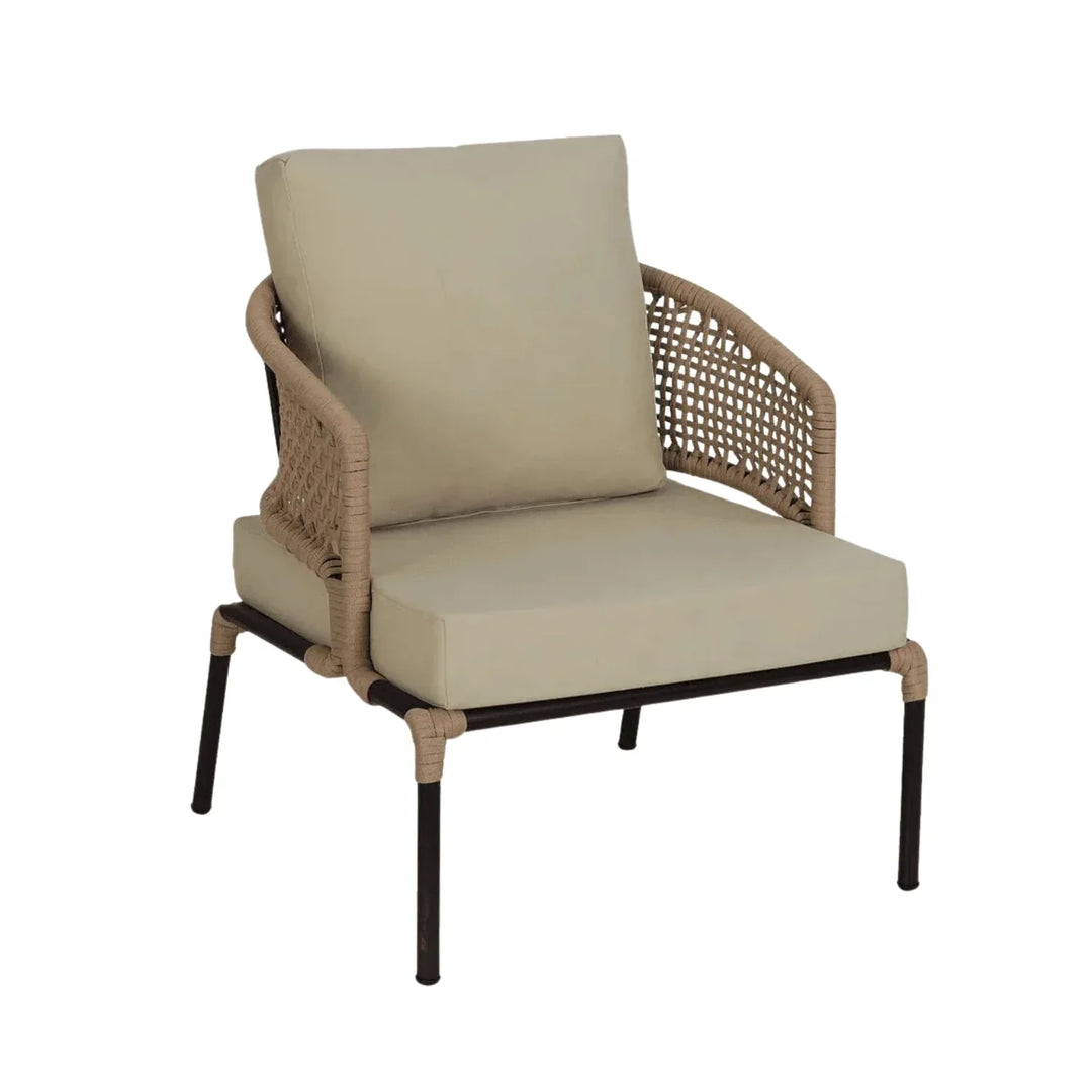 Amaya All-Weather Patio Rope Sofa Set with Glass Top Coffee Table