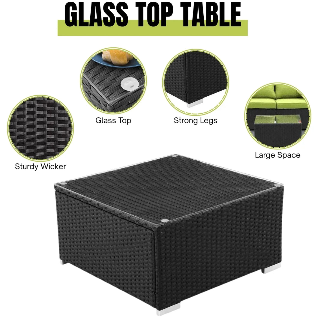 Clementine 6-Piece Outdoor Conversation Set (Black/Green)