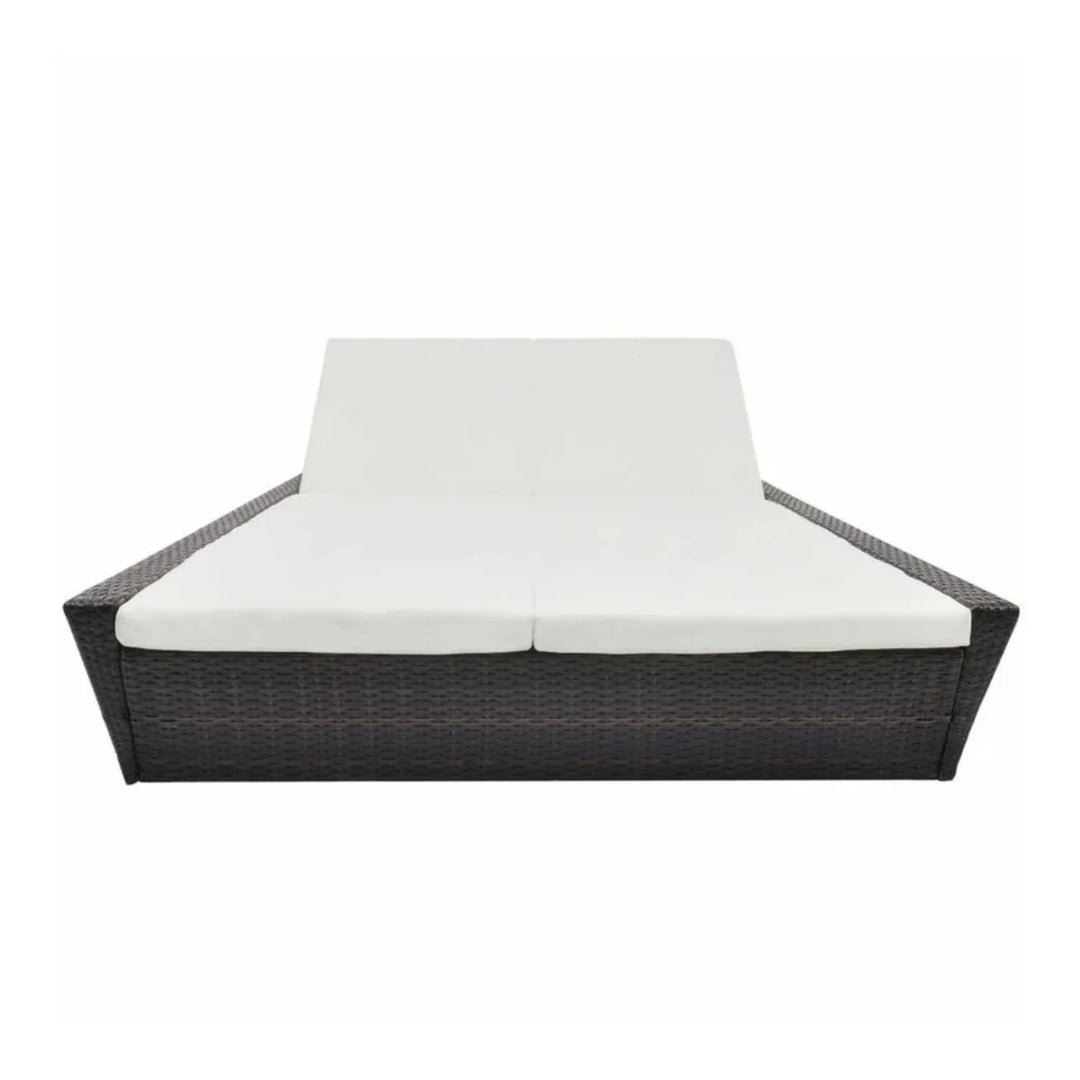 Outdoor Wicker Patio Double Seater Recliner Daybed