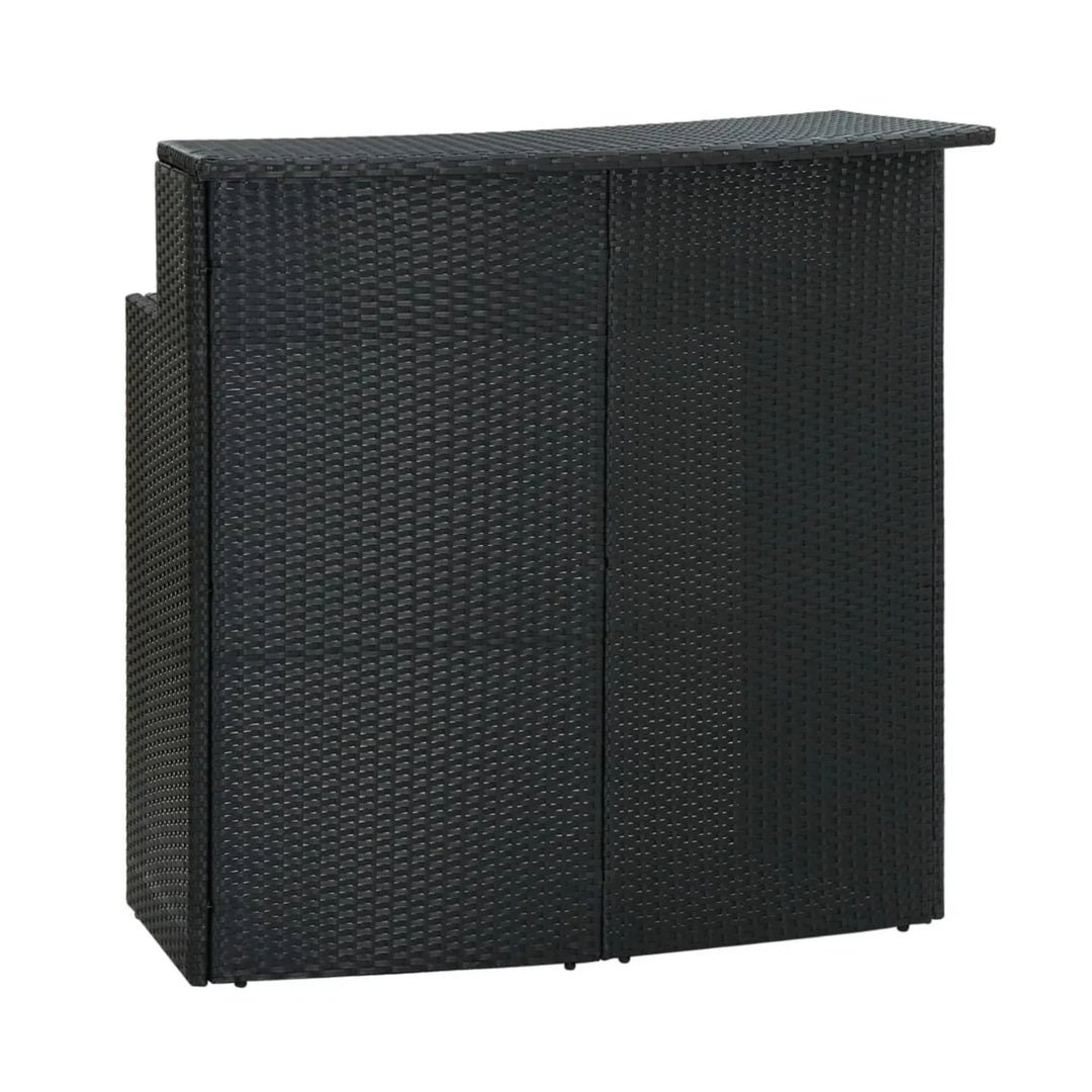 Qing 5-Piece Outdoor Rattan Wicker Bar Set with Wicker Top Table