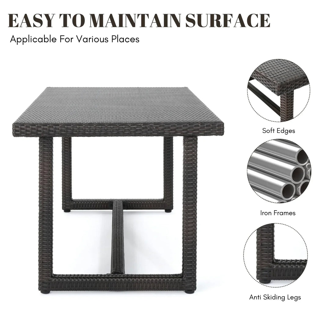 Janhavi 7-Piece Outdoor Rattan Wicker Dining Set