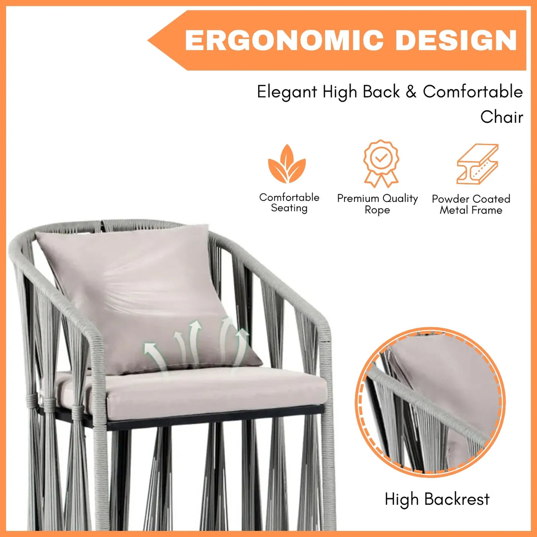 Fallon Outdoor Rope 3-Piece Patio Set