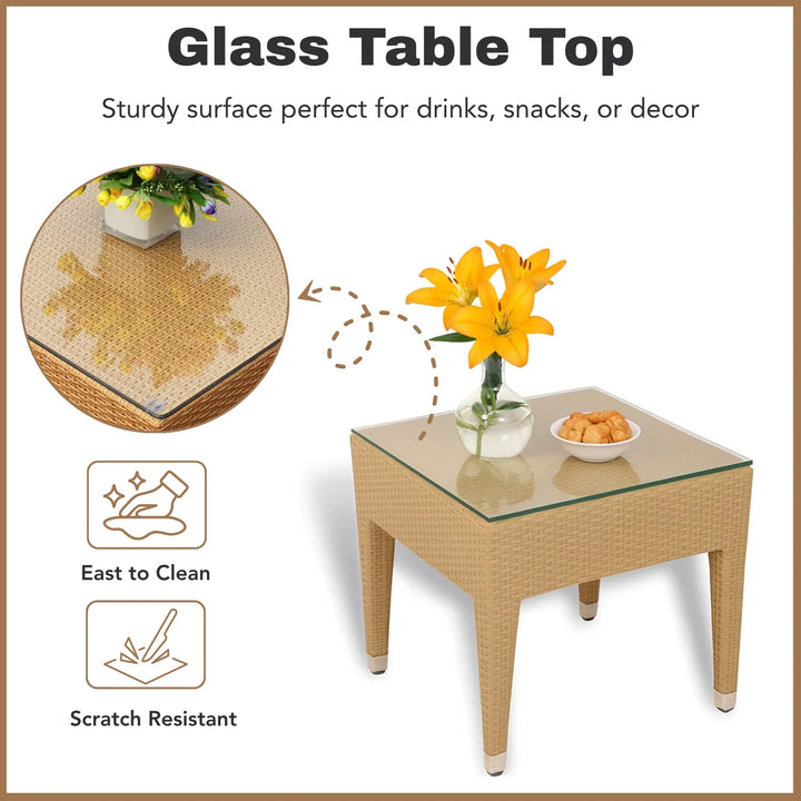 Winslet Outdoor Wicker Lounge Chair With Side Table