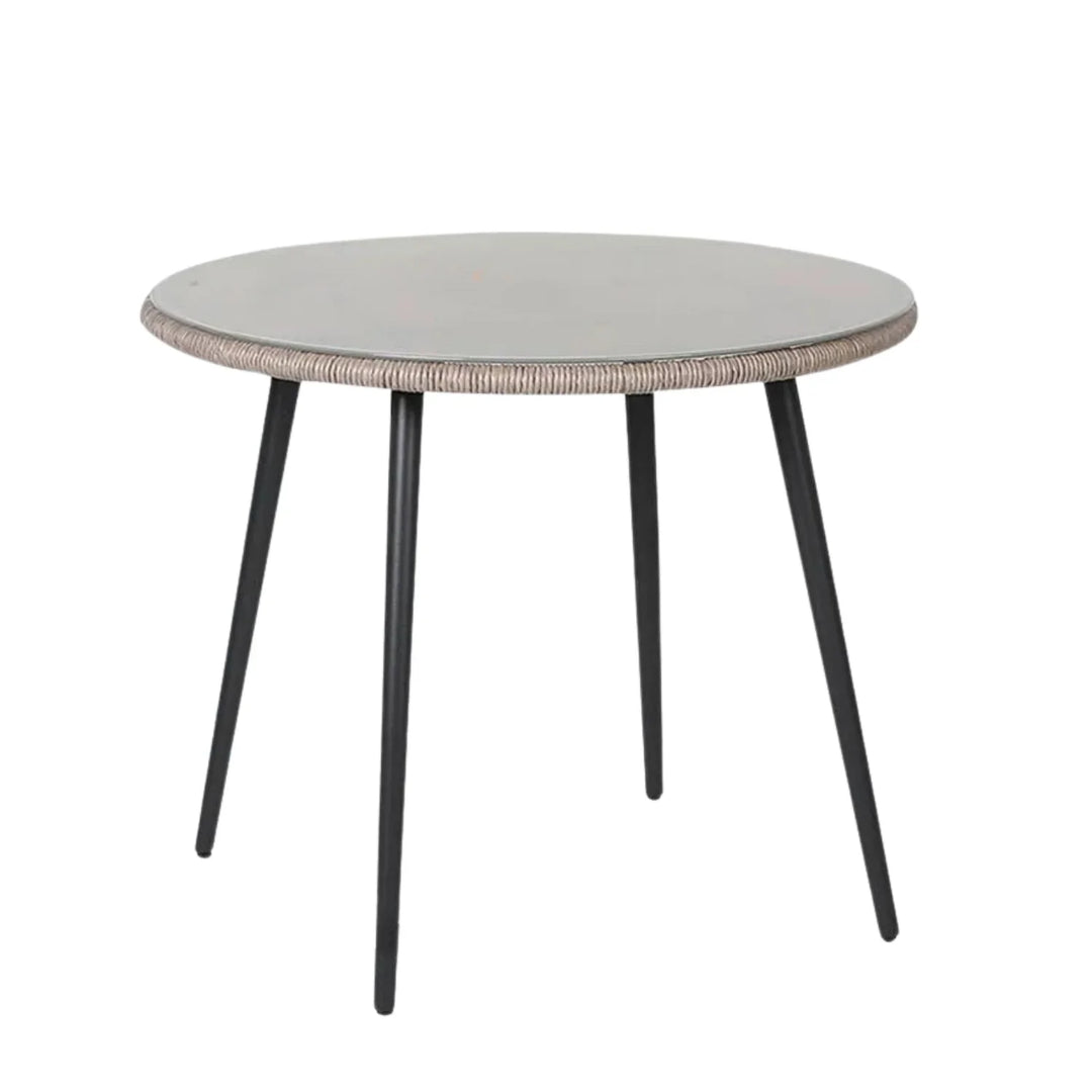 Zoya 5-Piece Outdoor Rope Patio Dining Set With Glass Top Table