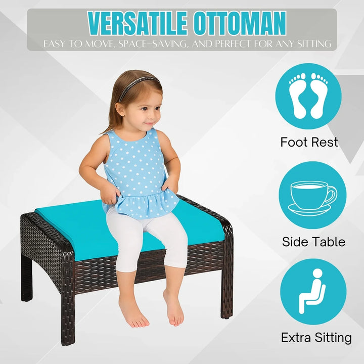 Saphira Outdoor Wicker 5-Piece Patio Sofa Set