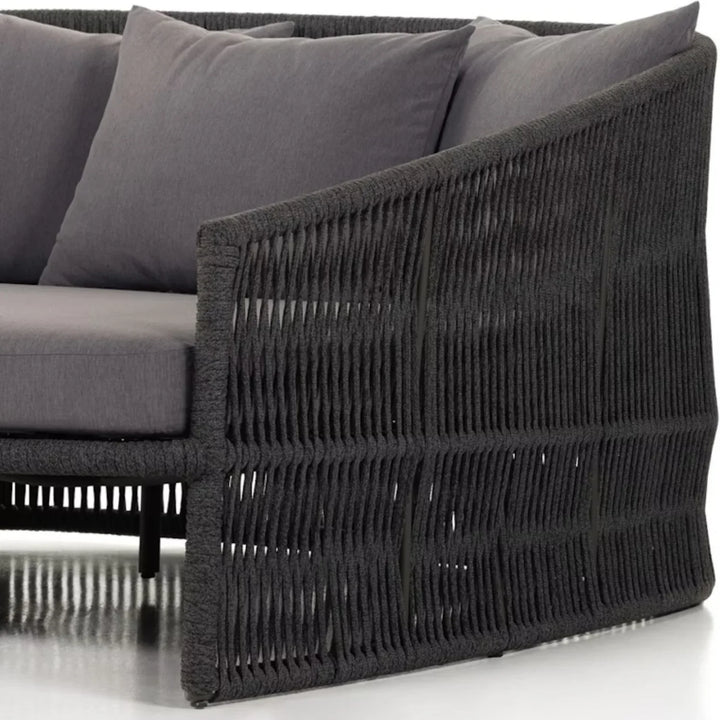 Elowen Outdoor Rope Braided Patio Furniture Daybed (Grey)