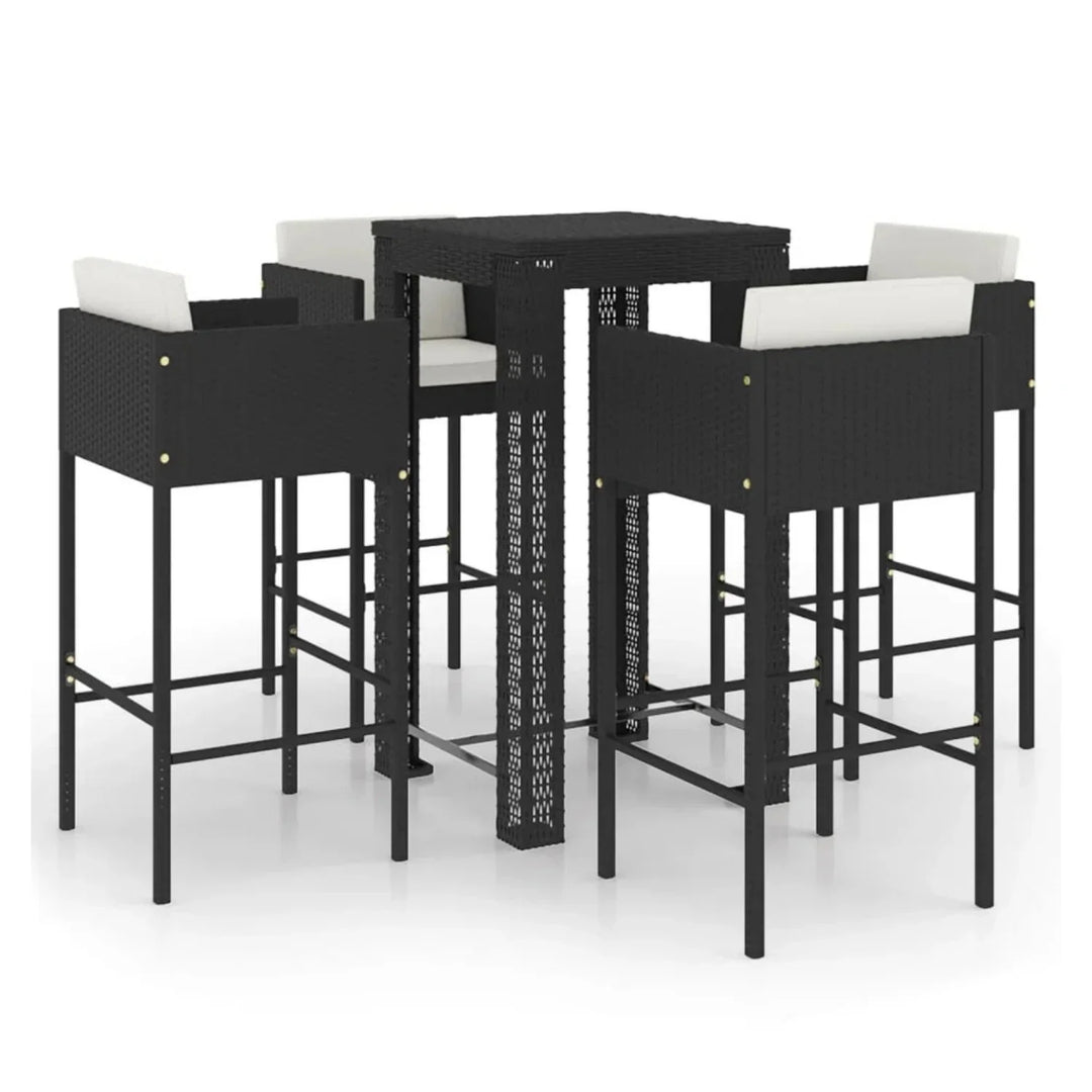Sakura 5-Piece Outdoor Rattan Wicker Bar Set
