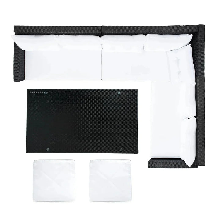 Agnieszka 5-Piece Wicker Patio Conversation Set (Black/White)