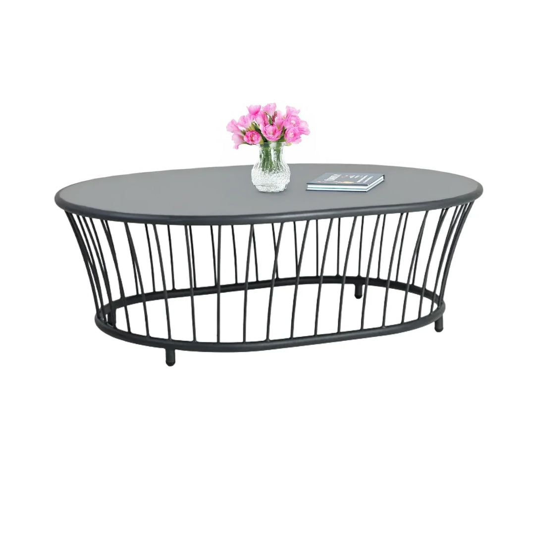 Zahra Outdoor Grey Rope 4 Piece Patio Sofa Set with Light Grey Cushions