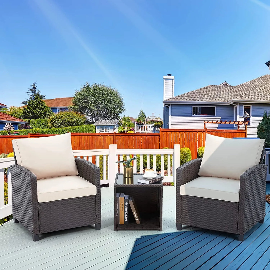 Xiao 3-Piece Outdoor Rattan Wicker Patio Set