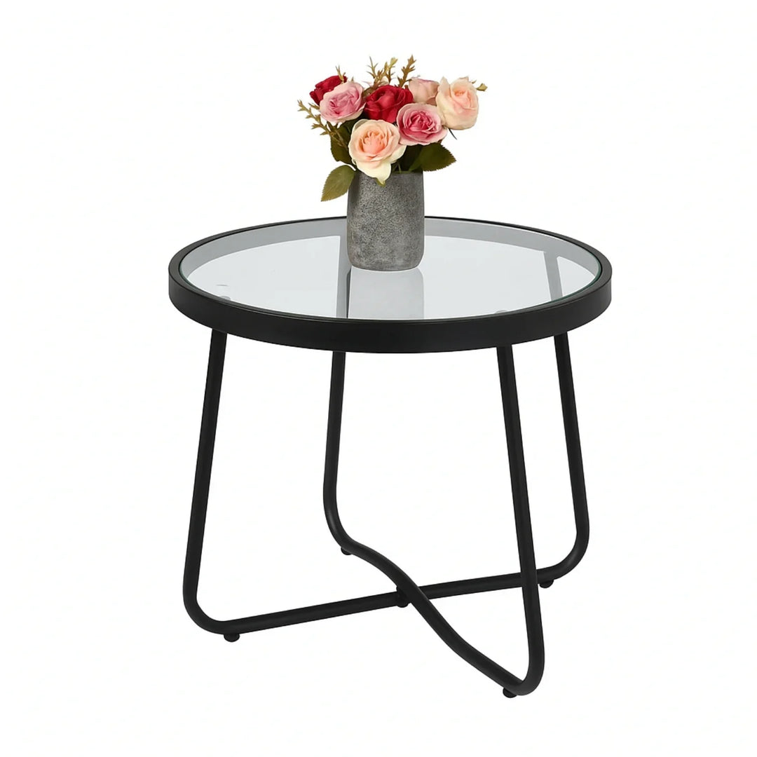 Rowan L-Shaped Patio Conversation Sofa Set with Thick Cushions & Side Table (Grey)