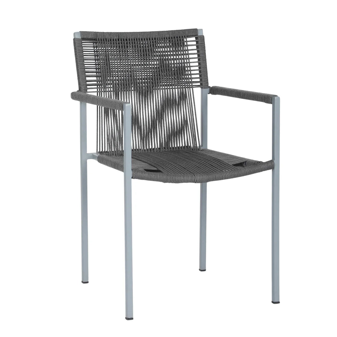 Jovie Outdoor Rope 3-Piece Patio Set (Grey)