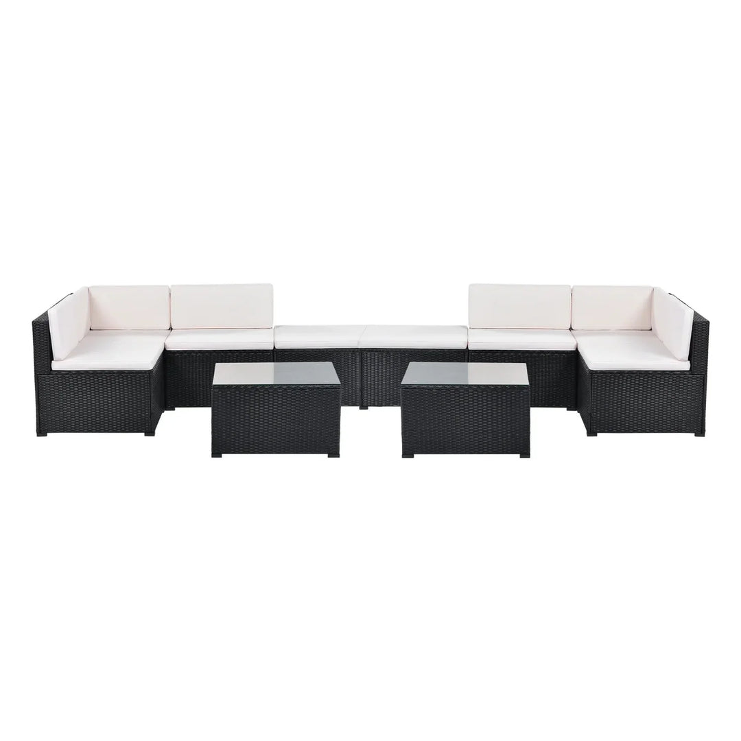 Silvia 8 Pieces Sectional Wicker Furniture Set
