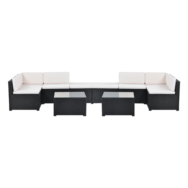 Silvia 8 Pieces Sectional Wicker Furniture Set