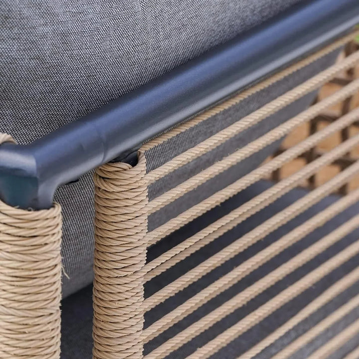 Kaia Outdoor Rope 4 Piece Sofa Set (Beige & Grey)