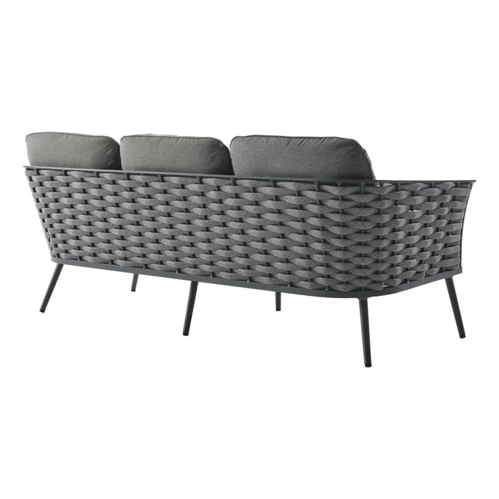 Elvira 4 Piece Outdoor Rope Sofa Set with Wooden Top Table