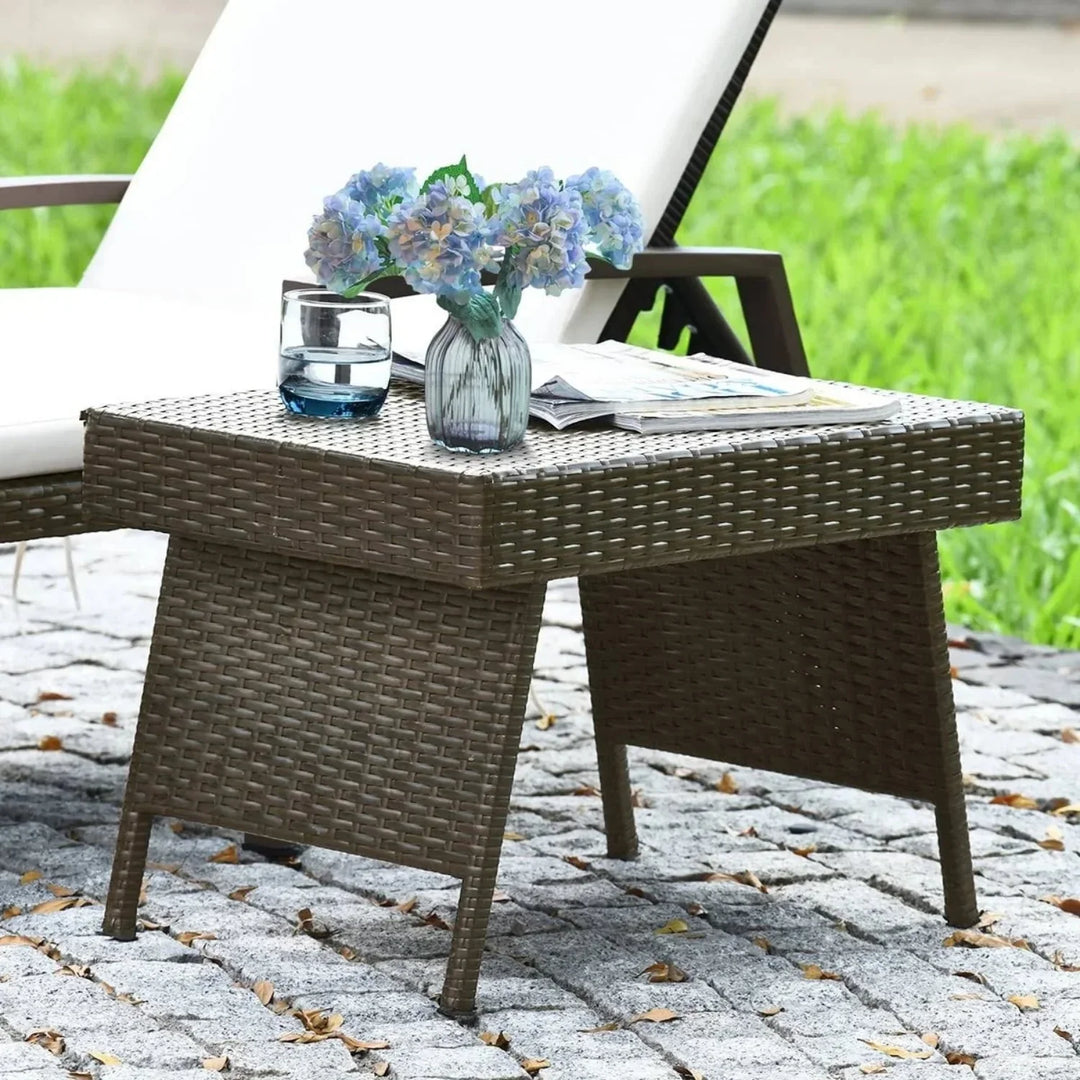 Ayotunde Outdoor Rattan Wicker Foldable Table