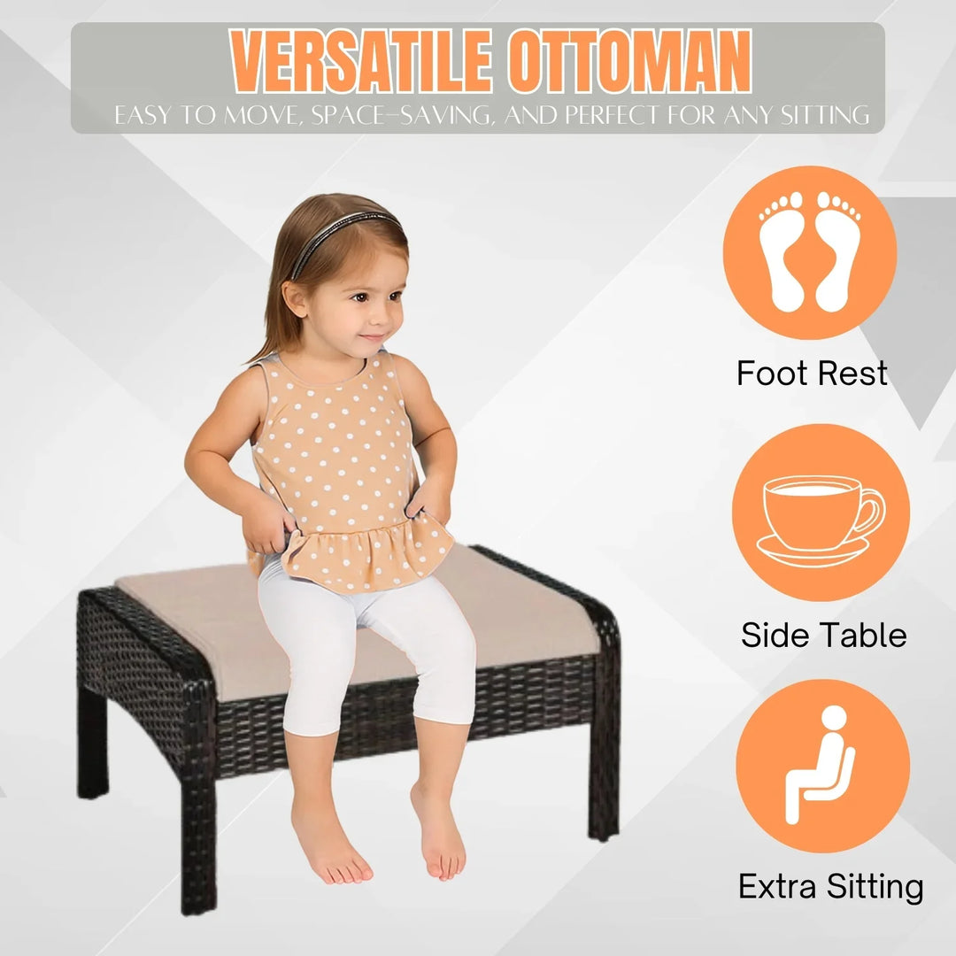 Thalia Outdoor Wicker 5-Piece Patio Sofa Set