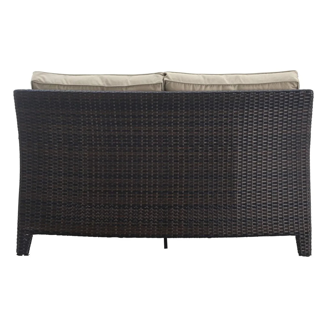 Yvonne Outdoor Rattan Wicker 1-Piece Loveseat Sofa