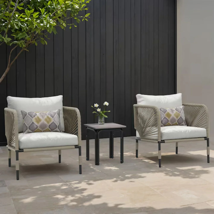 Taylor 3 Piece Garden Outdoor Rope Patio Set