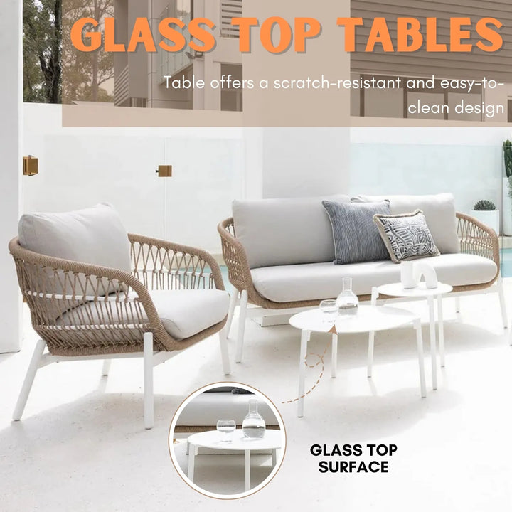 Nandita Outdoor 4 Seater Rope Conversation Sofa Set