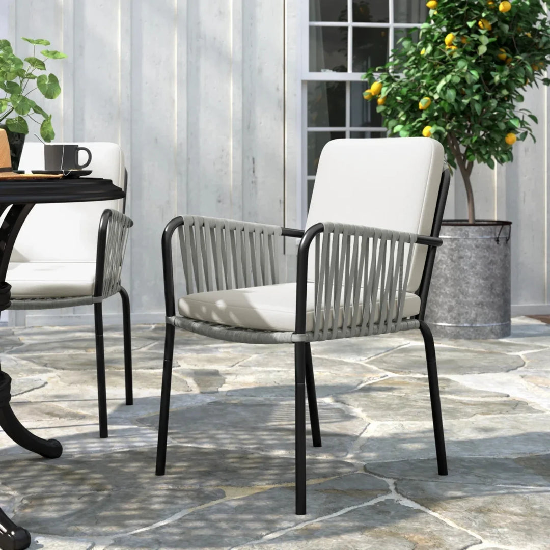 Sakshi 2-Piece Outdoor Rope Patio Dining Chairs