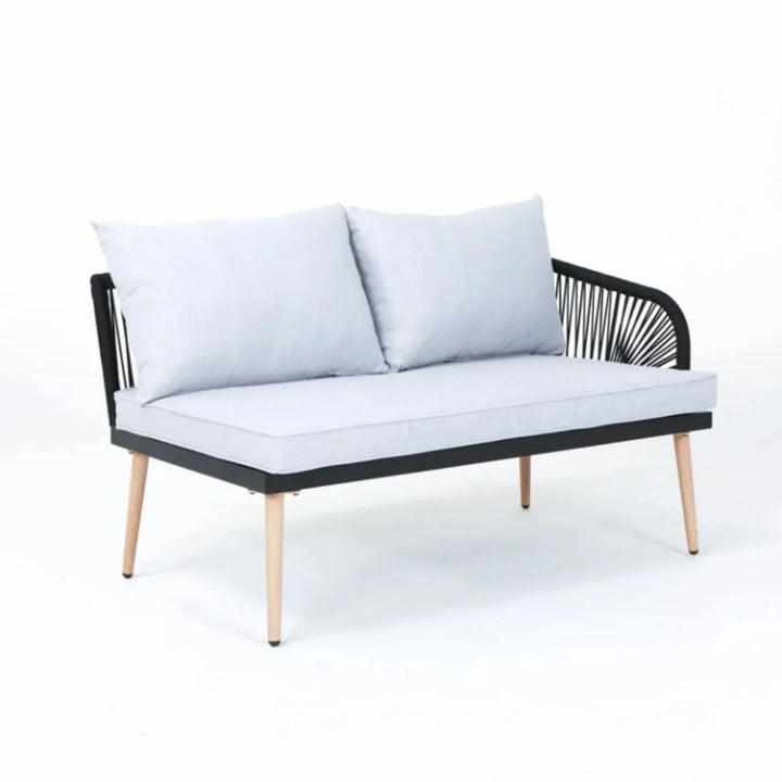 Kinsley L-Shape 5 Seater Outdoor Patio Rope Conversation Set with Table