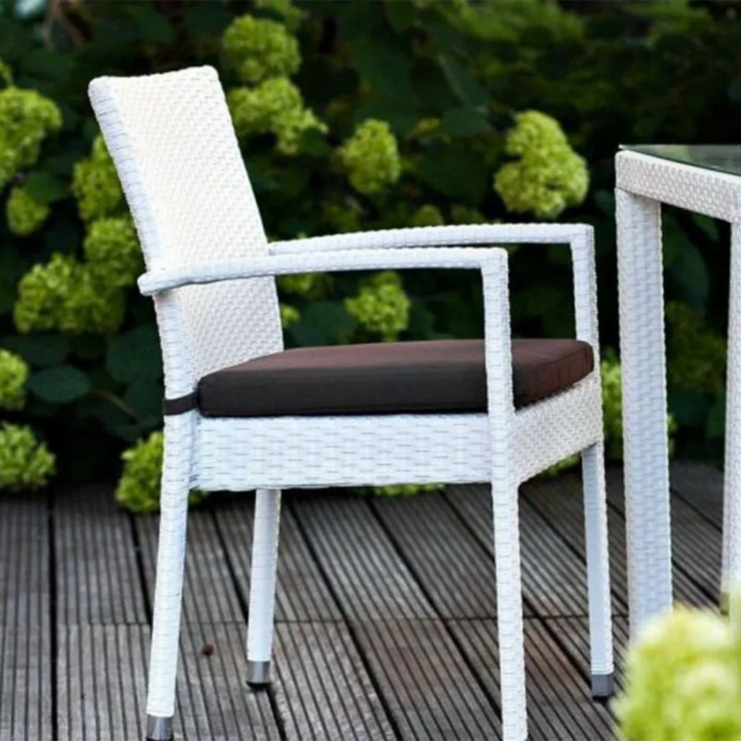 Riko 5-Piece Outdoor Patio Dining Set With Rattan Chairs & Glass-Top Table