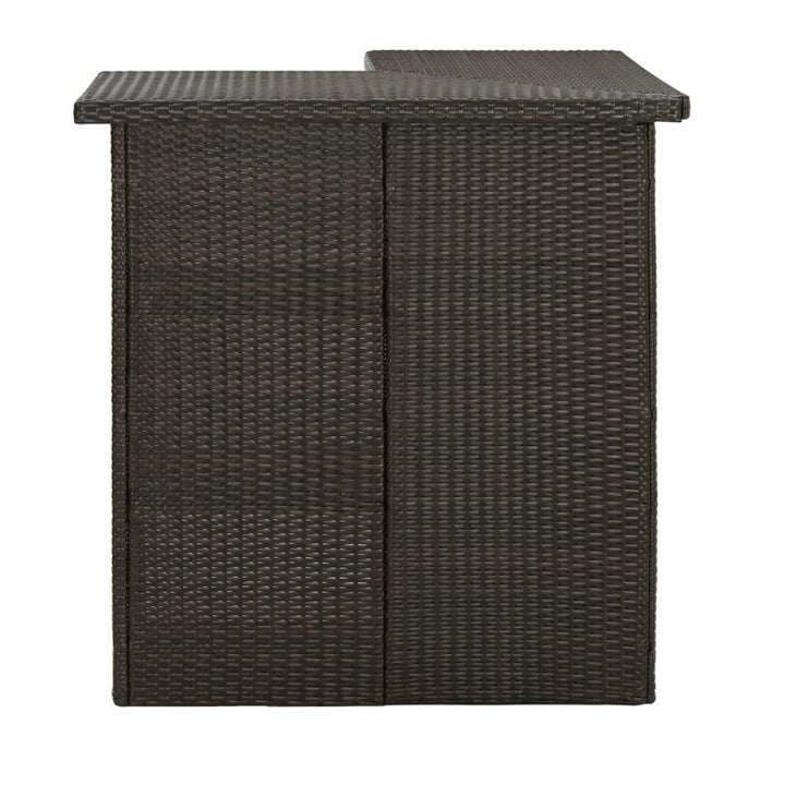 Nieves Outdoor Rattan Wicker Bar Table With Storage Selves