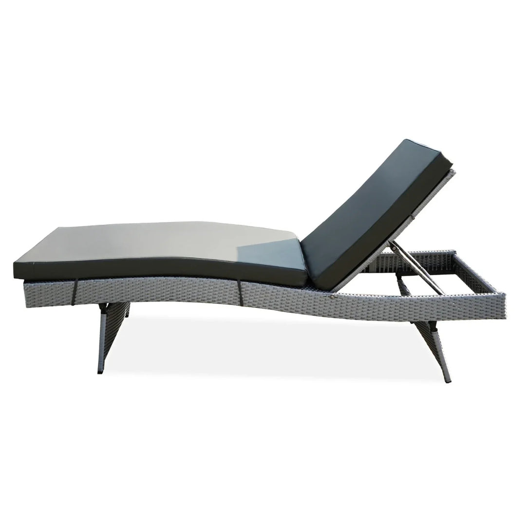 Emaan Outdoor All-Weather Wicker Lounger with Cushions