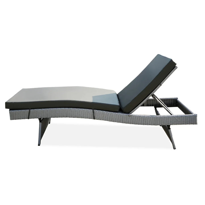 Emaan Outdoor All-Weather Wicker Lounger with Cushions