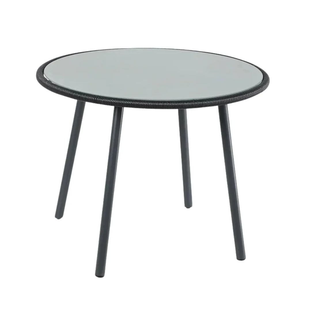 Morgan 5-Piece Outdoor Patio Dining Set with Rope Chairs & Glass Top Table