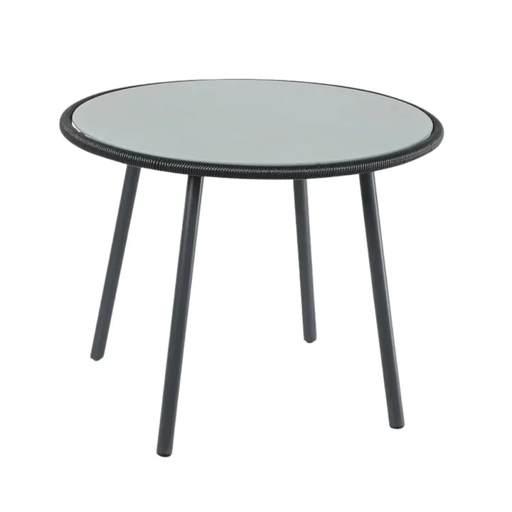 Morgan 5-Piece Outdoor Patio Dining Set with Rope Chairs & Glass Top Table