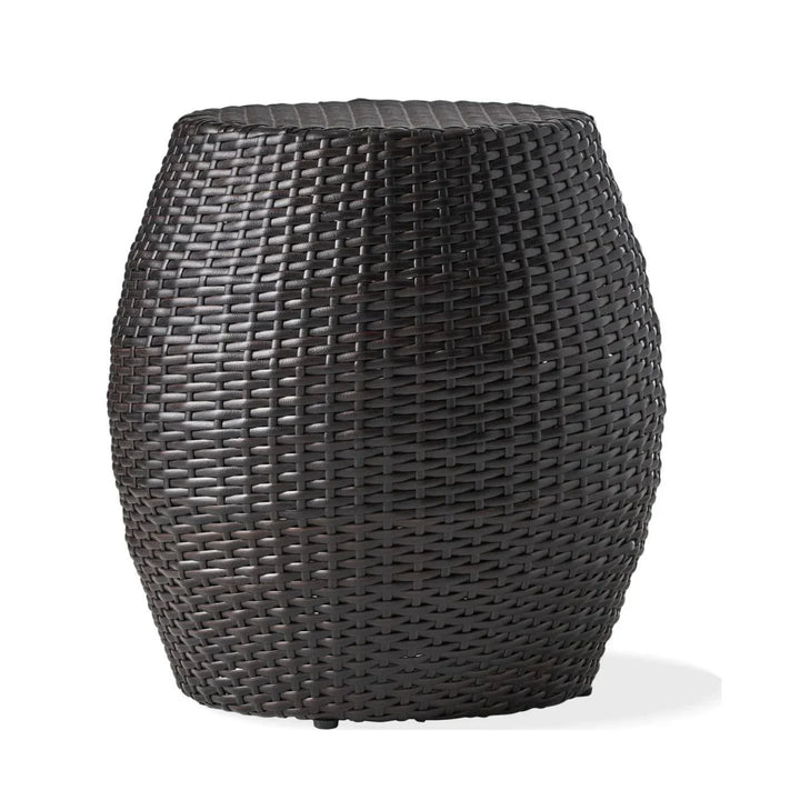 Yui Dark Brown Rattan Damru Accent Table for Patio