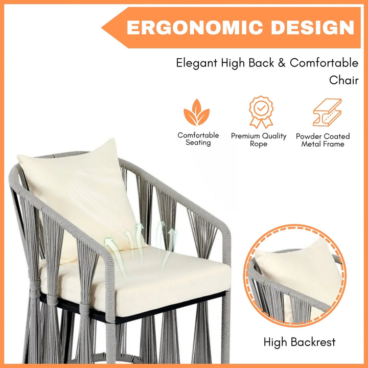 Everleigh Outdoor Rope 3-Piece Patio Set