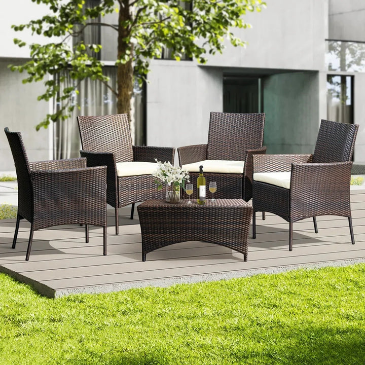 Anisa 4-Piece Outdoor Rattan Wicker Patio Dining Chairs