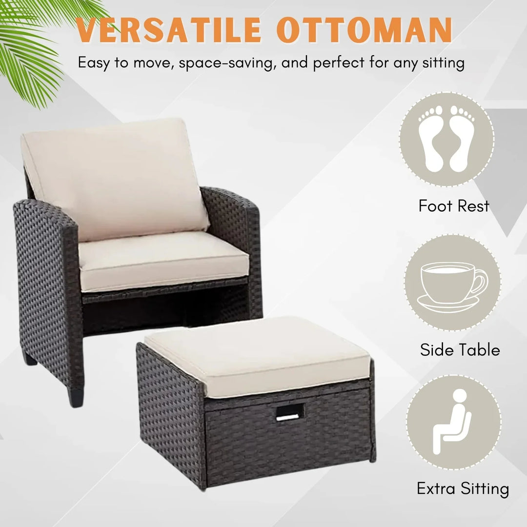 Verónica 5 Piece Outdoor Patio Wicker Furniture Set