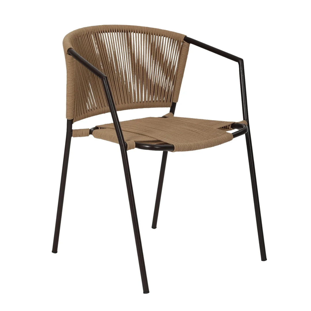 Capri Outdoor Rope 3-Piece Patio Chairs Set (Beige)