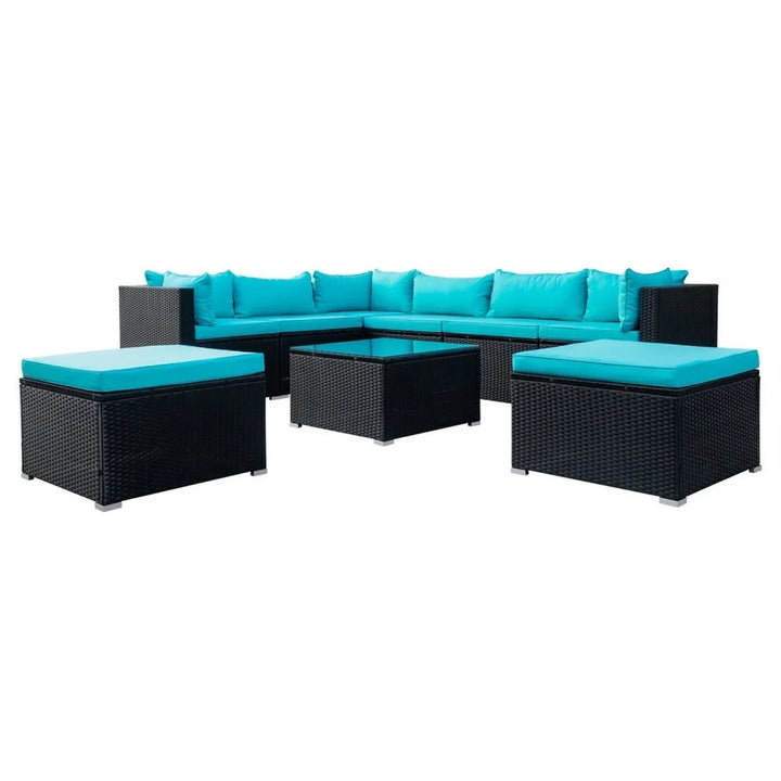 Petra 5-Piece Outdoor Wicker Furniture Set Modern Outdoor L-Shaped