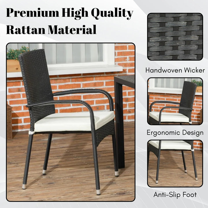 Penelope 4-Piece Outdoor Rattan Wicker Patio Dining Chairs