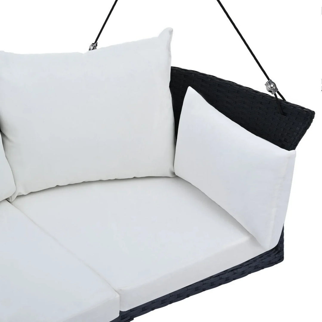 Ebube Outdoor Rattan Wicker Hanging Swing Chair with Cushion
