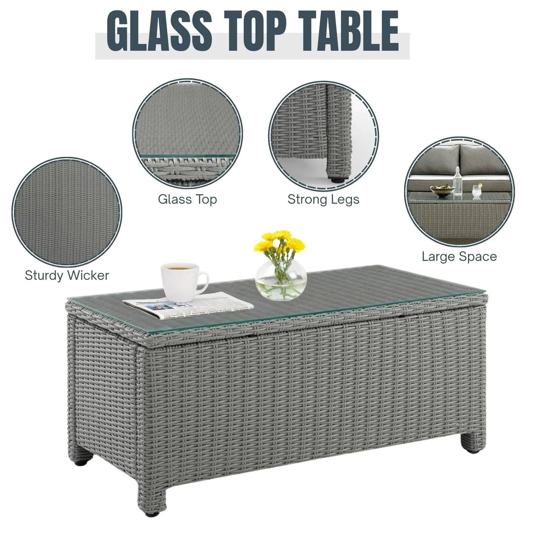 Vittoria 7 Piece Outdoor Wicker Conversation Furniture Set