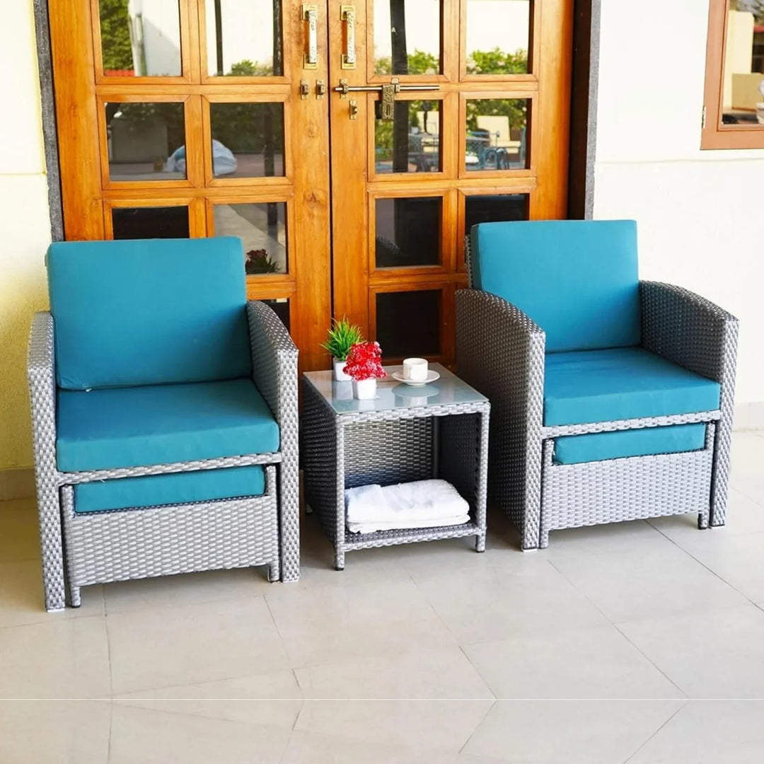 Anushka Outdoor 5 Piece Patio Wicker All Weather Sectional Furniture Set