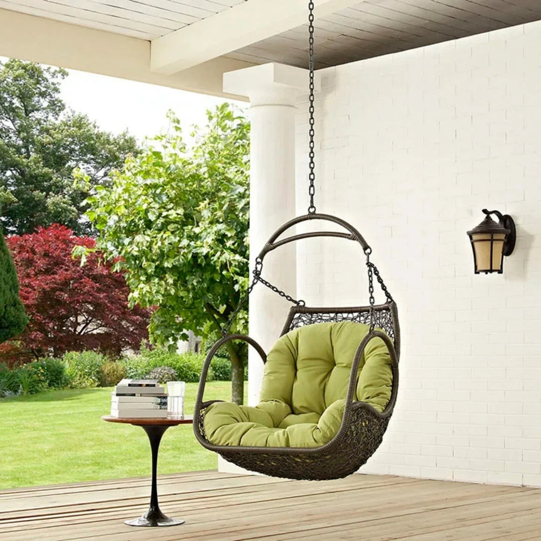 Ireti Outdoor Rattan Wicker Hanging Swing Chair with Cushion