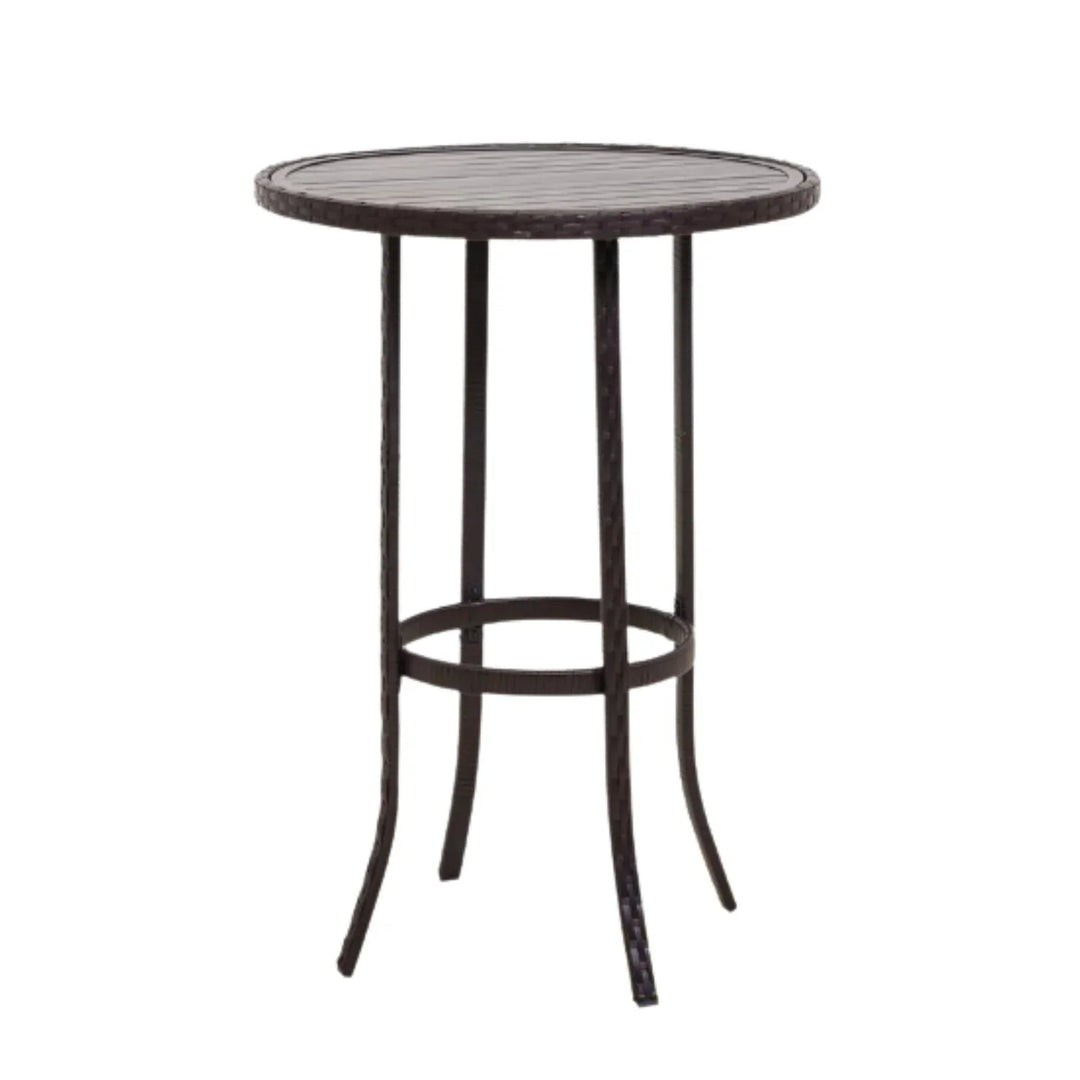 Celestina Outdoor Rattan Wicker Bar Set with Round Table