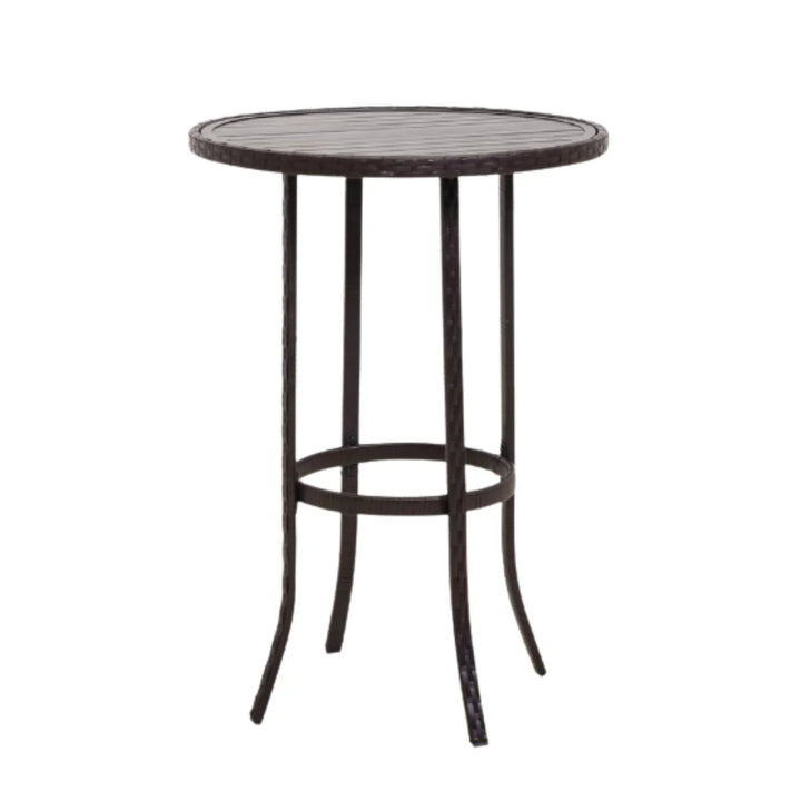 Celestina Outdoor Rattan Wicker Bar Set with Round Table