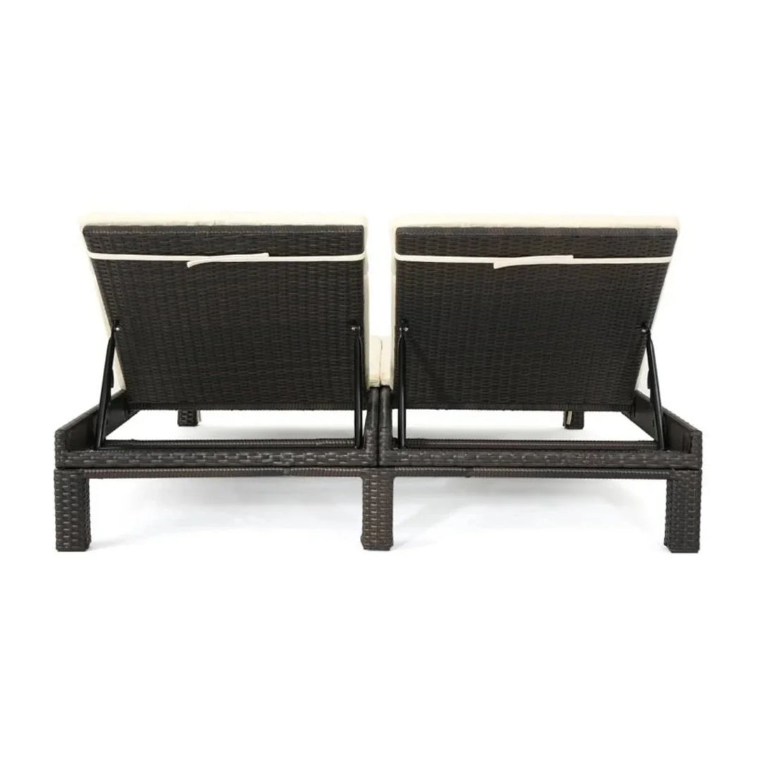 Vritika Outdoor All-Weather Rattan Wicker Chaise Lounge Chair Set of 2