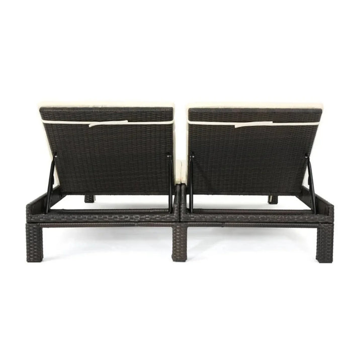 Vritika Outdoor All-Weather Rattan Wicker Chaise Lounge Chair Set of 2