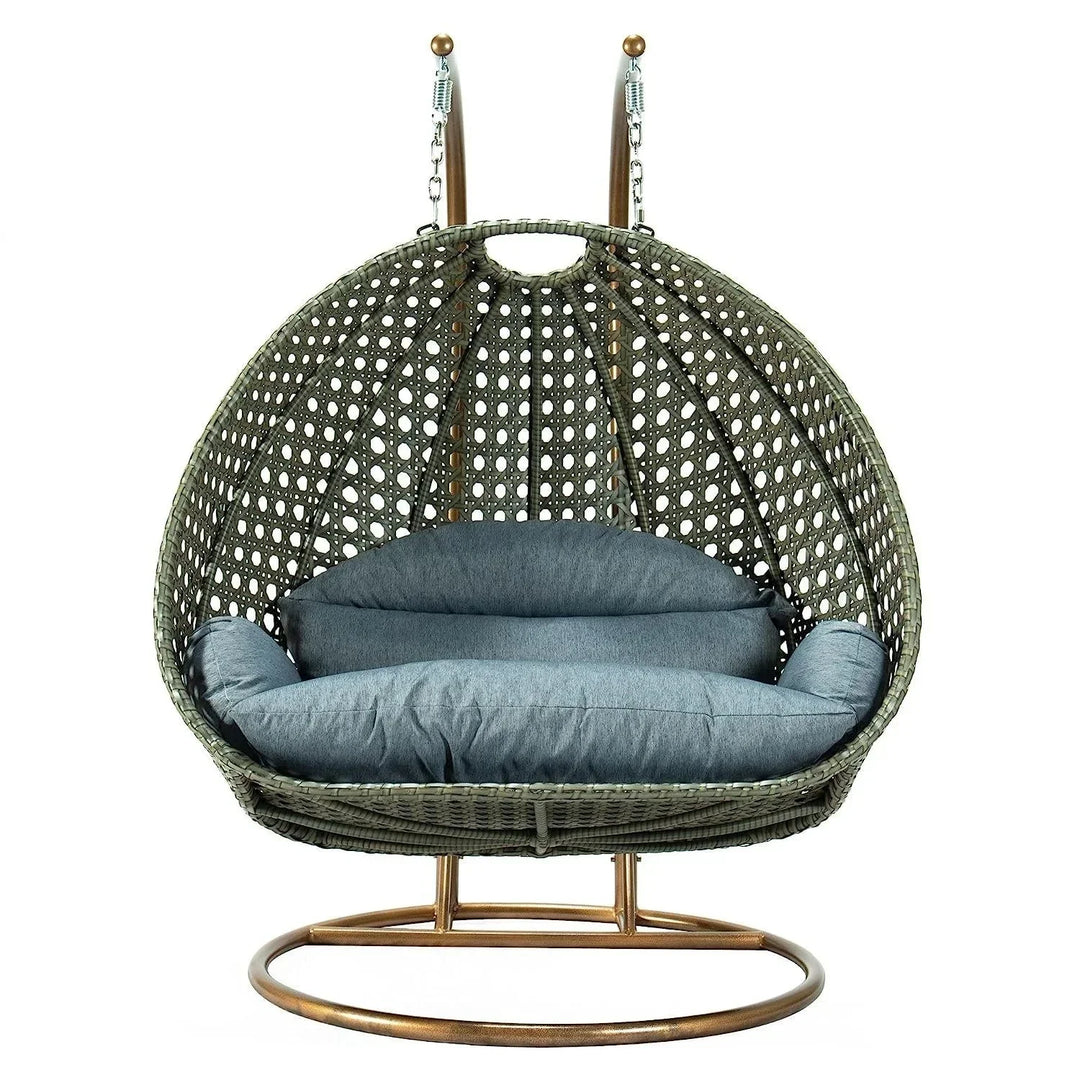 Caihong Double Seater Hanging Swing Chair (Dark Brown/Dark Grey)